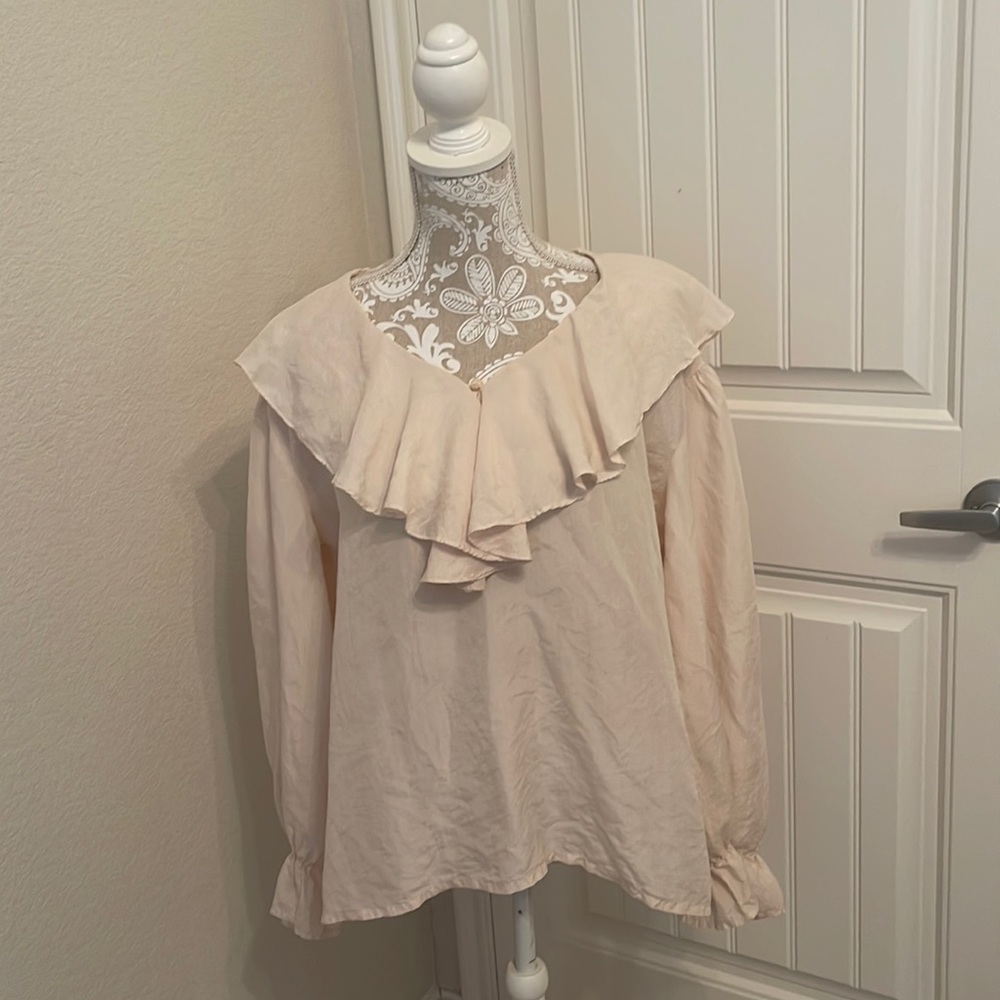 Express, 100% Silk Ruffle Blouse, sz L
